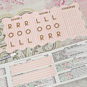 Pink Stripe Mahjong Beginner Set, Practice Board, Line Reader, Scoreboard