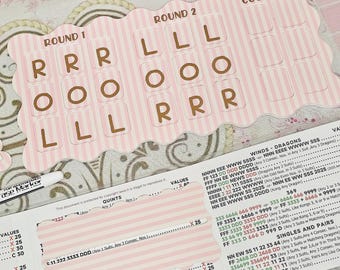 Pink Stripe Mahjong Beginner Set, Practice Board, Line Reader, Scoreboard