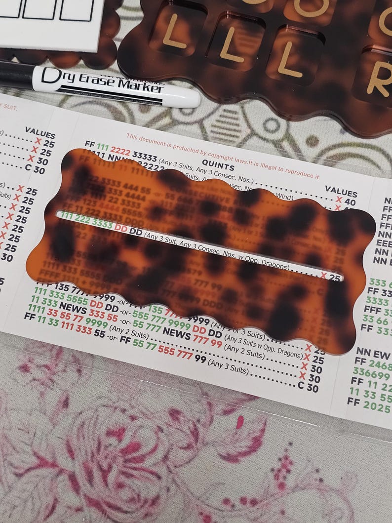 Mahjong Practice Board, Mahjong Beginner, Mahjong Line Reader, Charleston, Mahjong Accessories, Mahjong Scoreboard, Mahjong Tiles image 4