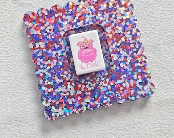 Marcador de descarte de fichas de Mahjong patriótico / Accesorio de Mahjong de acrílico rojo, blanco y azul