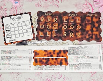 Tablero de práctica de mahjong, Mahjong para principiantes, Lector de líneas de mahjong, Charleston, Accesorios de mahjong, Marcador de mahjong, Fichas de mahjong
