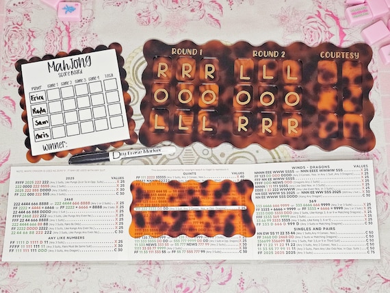 Mahjong Practice Board, Mahjong Beginner, Mahjong Line Reader, Charleston, Mahjong Accessories, Mahjong Scoreboard, Mahjong Tiles