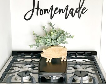 Homemade kitchen sign,  homemade word cutouts,  happiness is homemade, kitchen decor,  laser cut words , homemade word art, kitchen signs