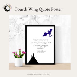 Fourth Wing Book Quote Wall Art | Xaden Quote Poster | Violet & Xaden | Booktok Printable | Fantasy Romance Decor | Fan Art