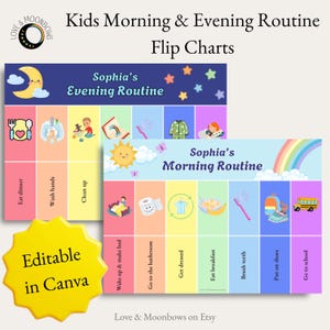 Kids Routine Chart | Routine Flip Chart | Morning Routine | Bedtime ...