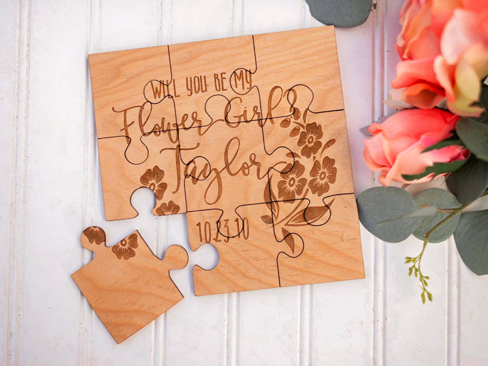 Will You Be My Flower Girl Puzzle Personalized Flower Girl Etsy