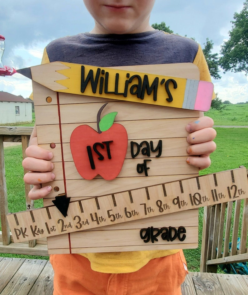 First Day of School Sign  Back To School  Reusable image 0