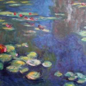 Water lilies - Impressionist painting Copy of Claude Monet water lilies-  reproduced by Christian Twelftree