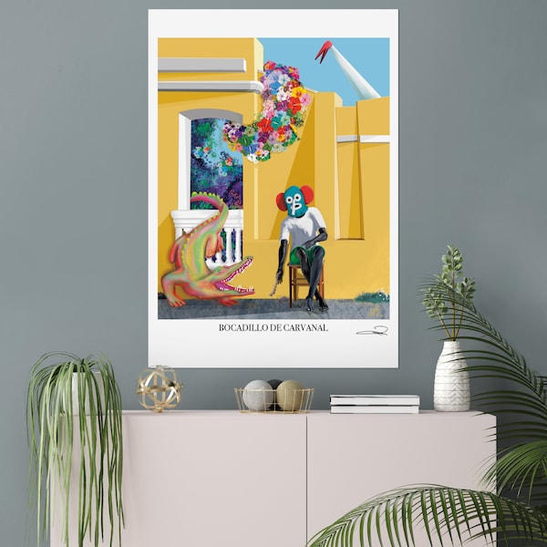 Barranquilla Carnival / marimonda / bquilla/ Carnival / Colombia Travel Poster / Colombia wall art / Tropical Vibe / Tropical wall art