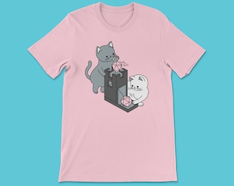 Cat Dice Tower T-Shirt | D&D gifts for Dungeon Master or TTRPG Players