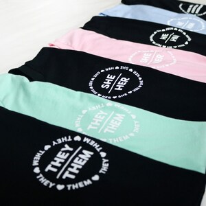 Kawaii Gender Spectrum Pronoun T-shirts Sheher, Hehim, Theythem Pink ...