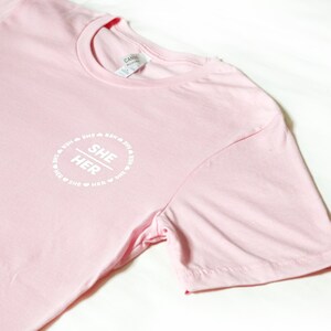 Kawaii Gender Spectrum Pronoun T-shirts Sheher, Hehim, Theythem Pink ...