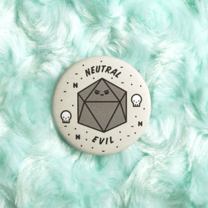 RPG Alignment Buttons for Dungeons and Dragons Players Neutral Evil