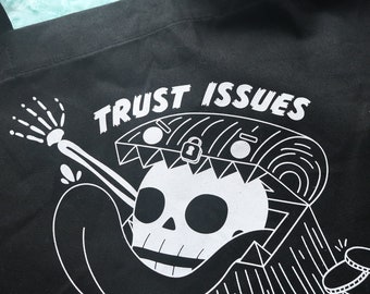 Trust Issues Mimic Tote Bag | Gift for Dungeons and Dragons Players, Dungeon Masters, Tabletop Gamer