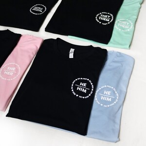 Kawaii Gender Spectrum Pronoun T-shirts Sheher, Hehim, Theythem Pink ...