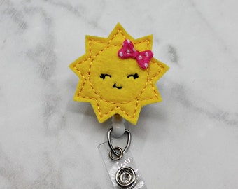 Summer Sun lover retractable ID badge holder Nurse badge reel nurse accessory