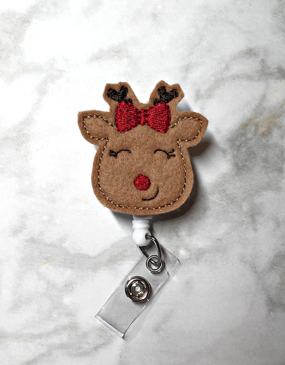 Christmas Holidays Animals Badge Reel Retractable ID Name Card Holder
