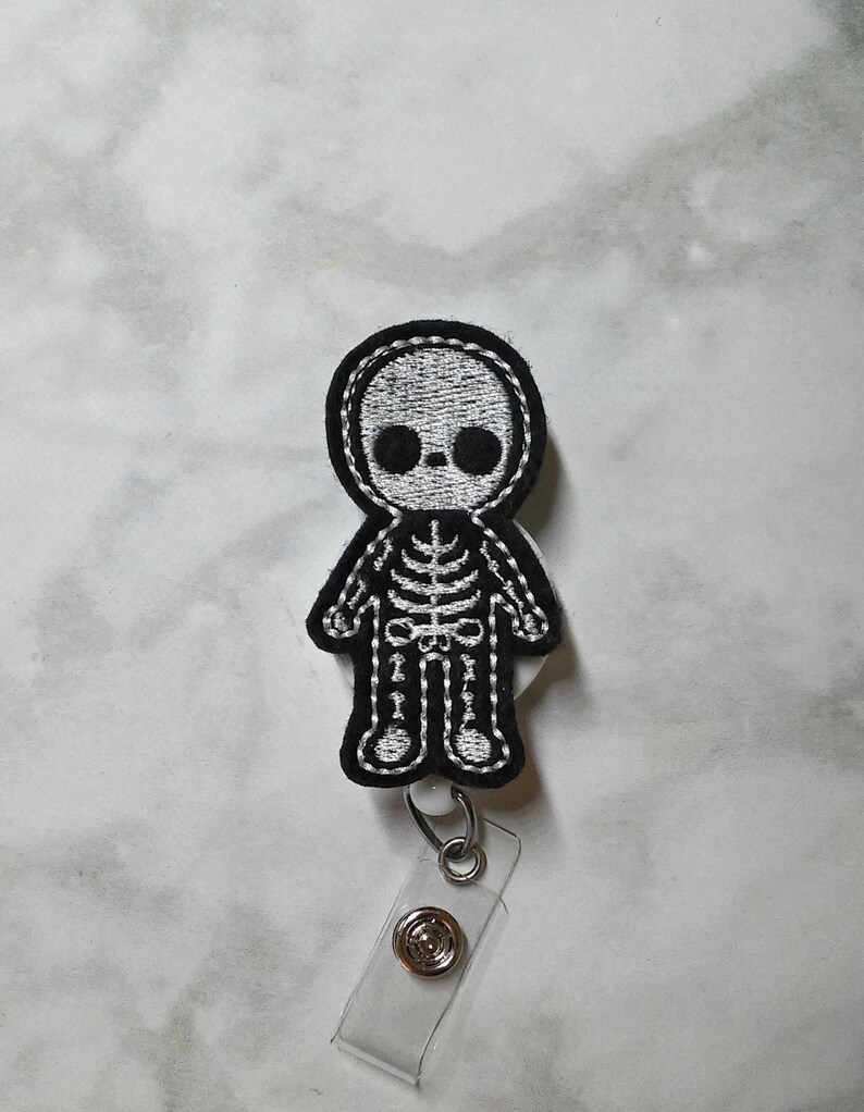 Cute X-ray Badge Reel/Skeleton Badge Reel/Radiology Badge Holder, Xray Tech Id Badge Reel/Nurse Badge Reel/Retractable ID Badge Holder image 2