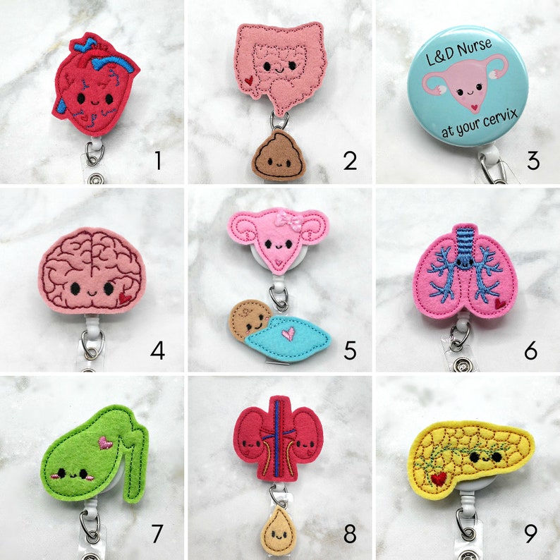 Adorable Anatomy Badge Reel/Nurse Badge Reel/RN Badge Etsy