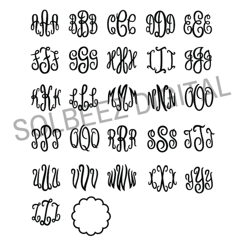 Fancy Monogram Font Svg Monogram Fonts Svg Monogram Files - Etsy
