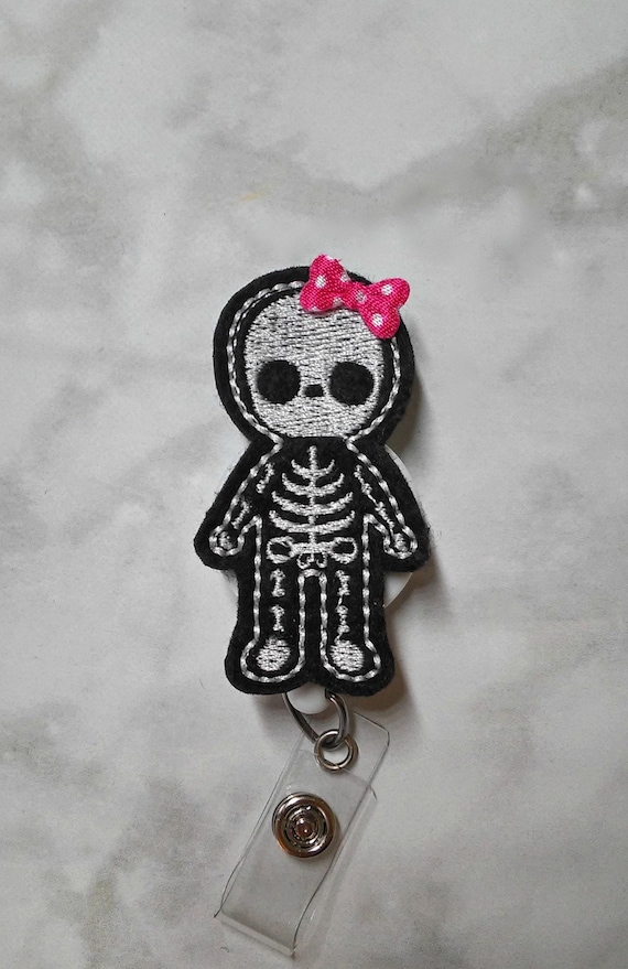 Cute X-ray Badge Reel/Skeleton Badge Reel/Radiology Badge Holder, Xray Tech Id Badge Reel/Nurse Badge Reel/Retractable ID Badge Holder