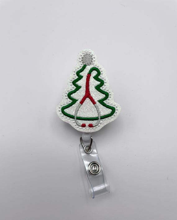 Stethoscope Christmas Tree Badge Reel/Nurse Badge Reel/Christmas Badge Reel/Nursing Badge Holder/Retractable ID Badge Holder/RN ID Holder