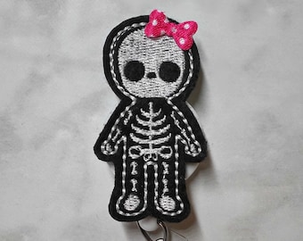 Cute X-ray Badge Reel/Skeleton Badge Reel/Radiology Badge Holder, Xray Tech Id Badge Reel/Nurse Badge Reel/Retractable ID Badge Holder
