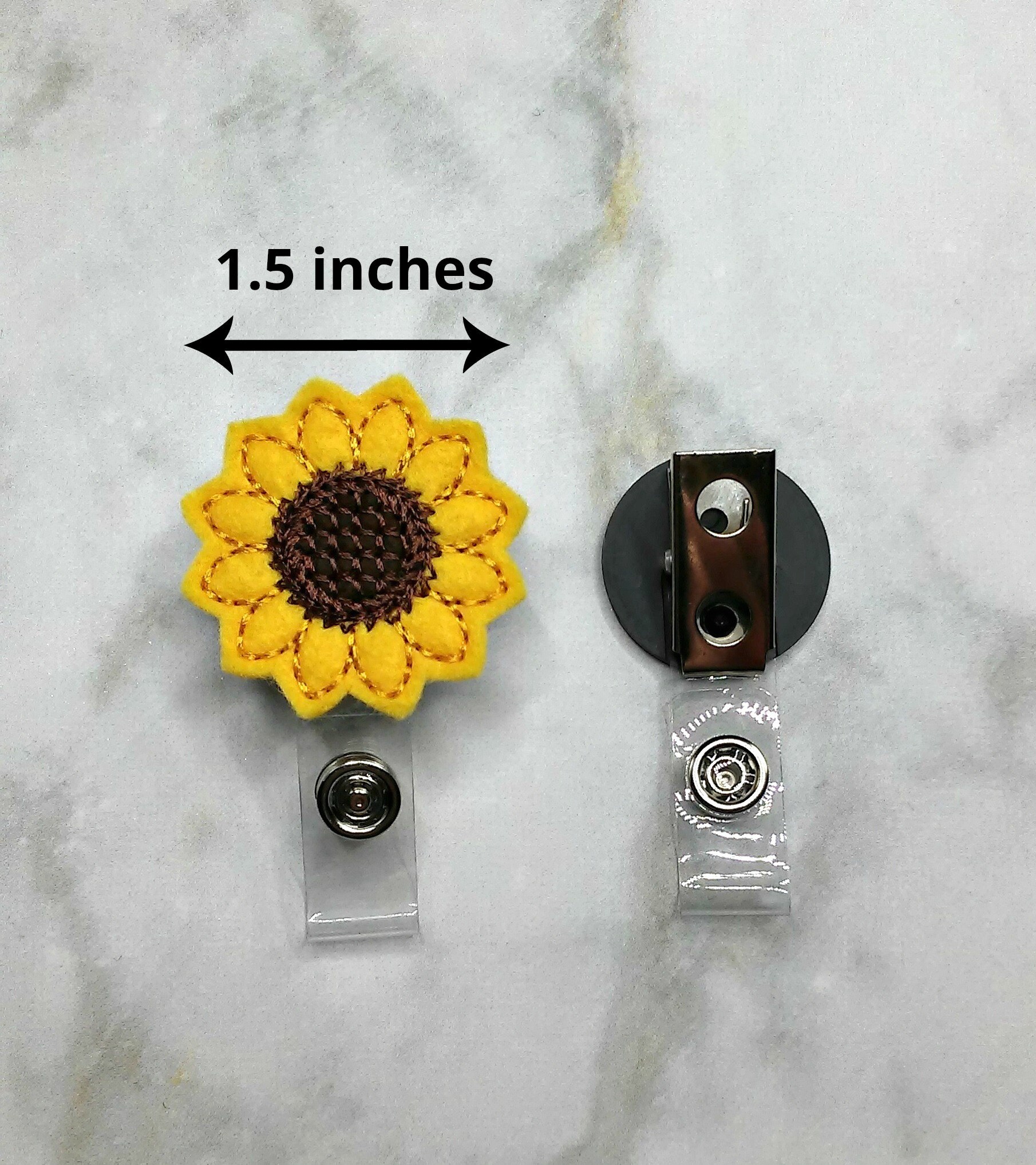 Sunflower Badge Clip/non-retractable Badge Holder/no Pull Id