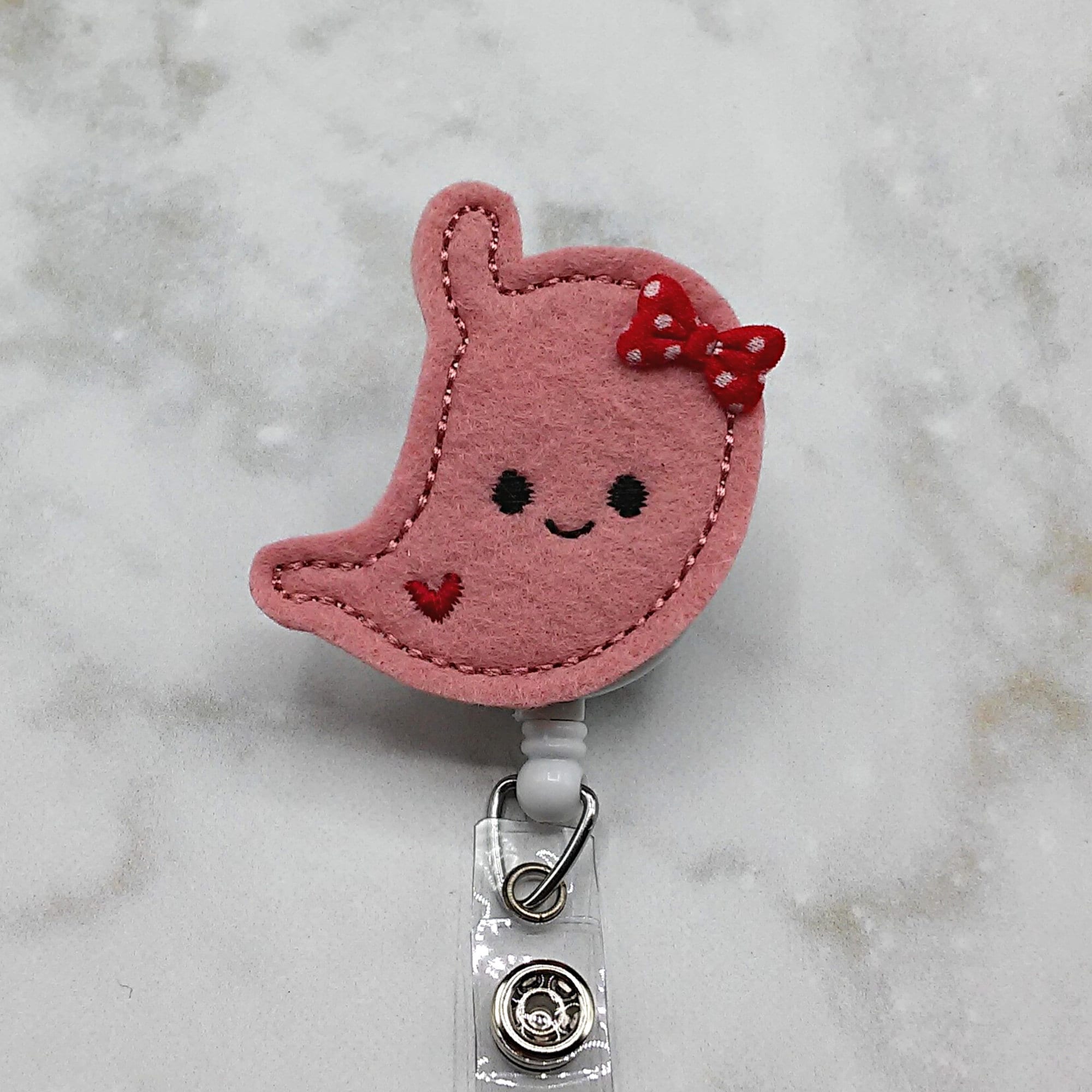 Cute Blush Stomach Badge Reel - Gastroenterology Nurse Badge Reel -  Retractable ID Badge Holder - GI Specialist Id  - Gastro - Bariatric