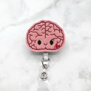 Brain Badge Reel/Nurse Badge Reel/Neuroscience/Retractable ID Badge Holder/Neurology Badge/Neuro Nurse/RN/Nurse Gift/Felt Badge/ Graduation image 1
