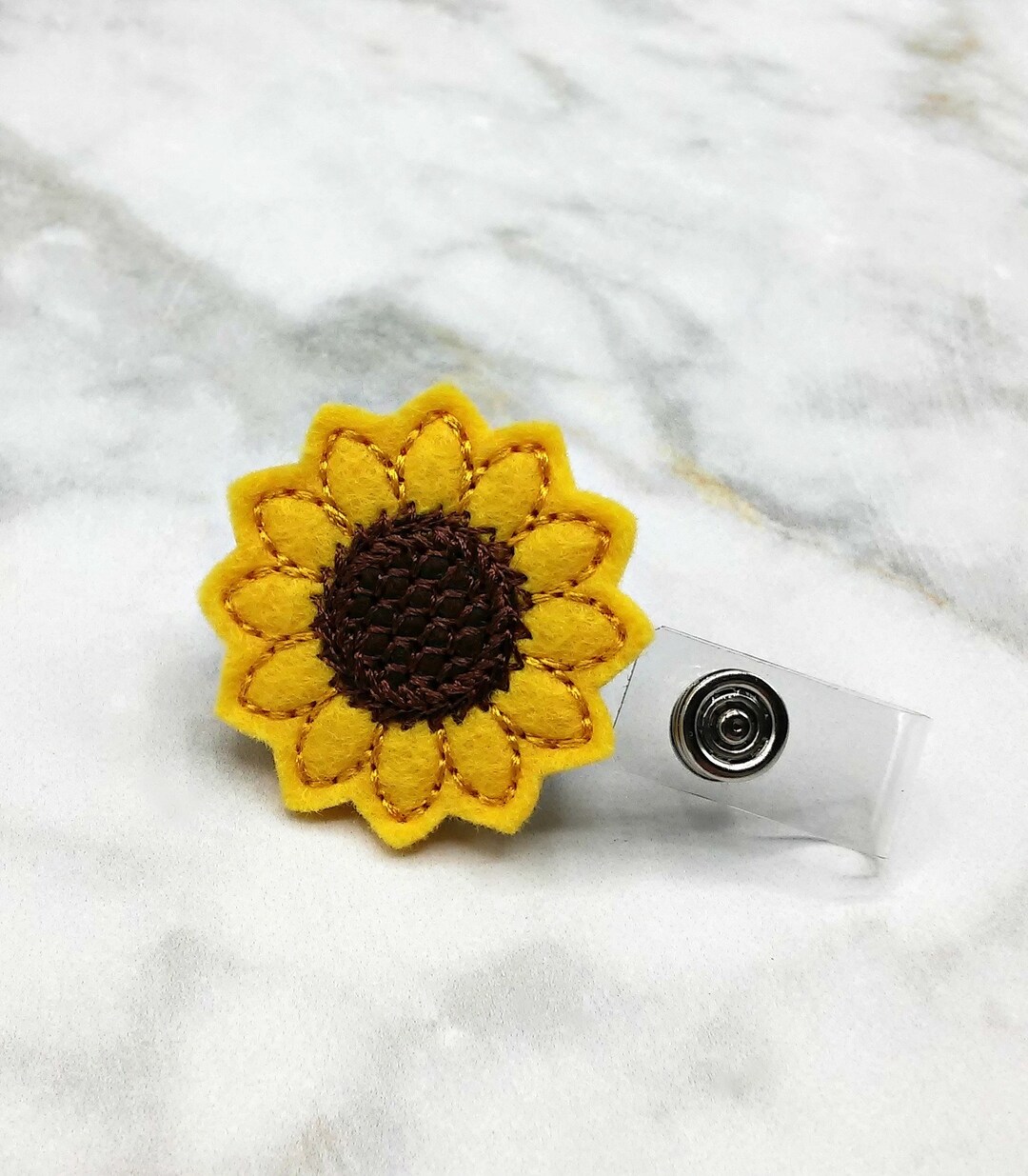 Sunflower Badge Clip/non-retractable Badge Holder/no Pull Id Holder/safety  Badge Clip/nurse Badge Clip/nursing Badge Clip/behavioral Health 