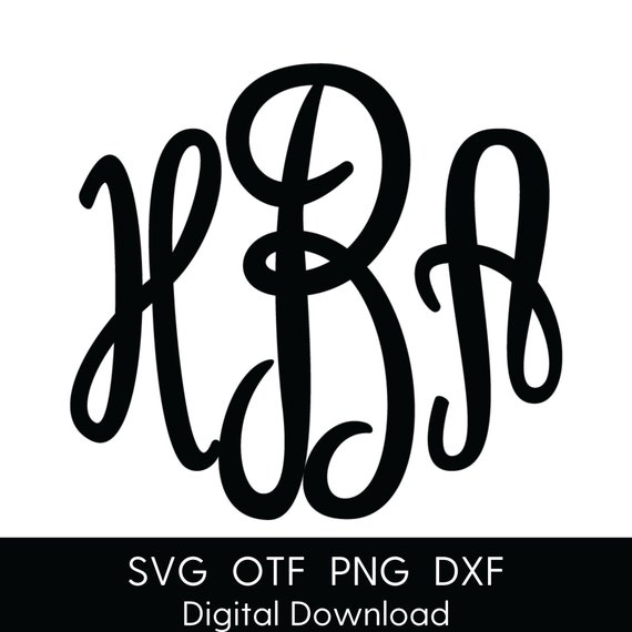 Fancy Monogram Font Svg Monogram Fonts Svg Monogram Files Etsy