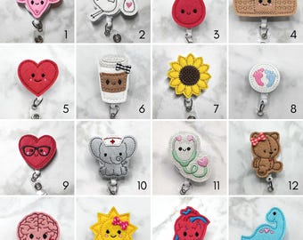 Badge Reel - Nurse Badge Reel - RN Badge Reel - Retractable ID Badge Holder - Nurse Gift - Cute Badge Reel - Medical Badge Holder