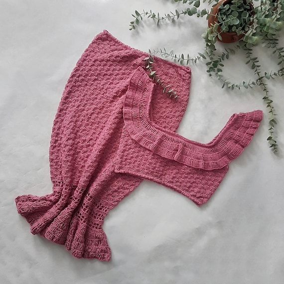 andmary♡Crochet frill knit tops♡ピンク ANDMARY】Crochet frill knit tops