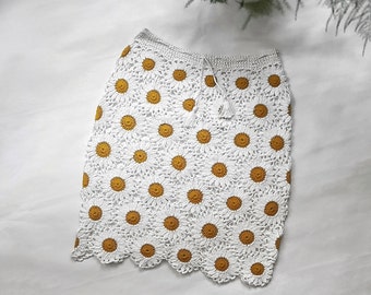 Crochet Floral Skirt Pattern / Daisy Skirt Pattern / Crochet Motif Skirt Pattern / Summer Skirt Pattern / Flower Motif Skirt Pattern