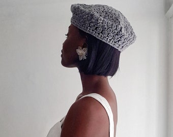 Crochet Hat Pattern / PDF Beret Pattern / Unisex crochet hat / Puff stitch hat / Beginner Crochet Pattern