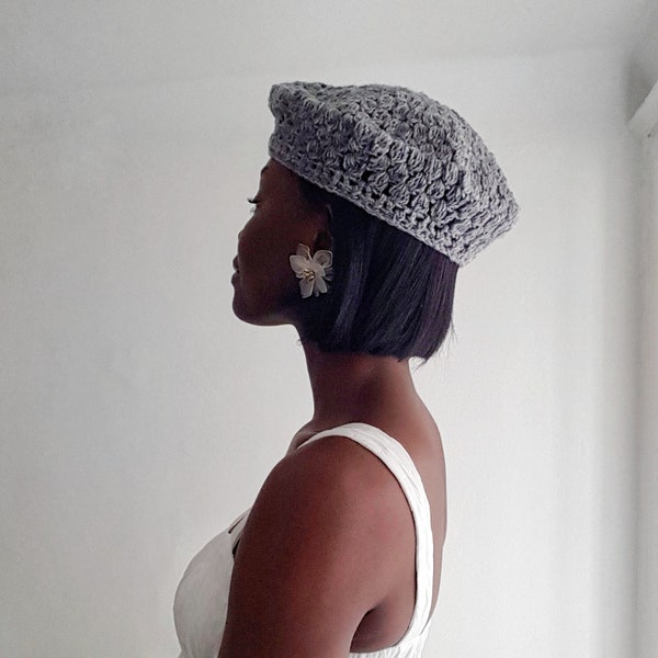 Modèle de bonnet au crochet / Modèle de béret PDF / Bonnet au crochet unisexe / Bonnet au point bouffant / Modèle de crochet pour débutants