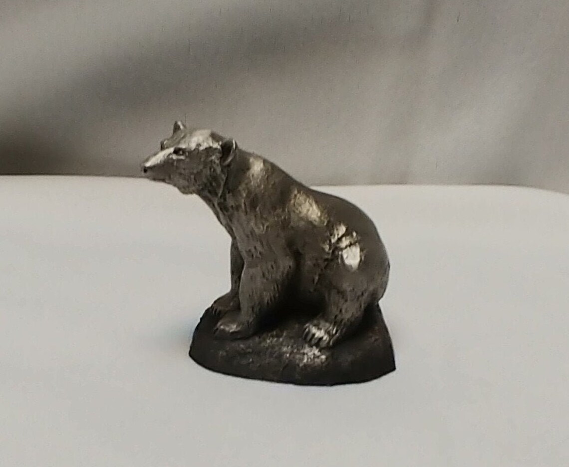 Rare Vintage Hudson Pewter Polar Bear Figurine Etsy