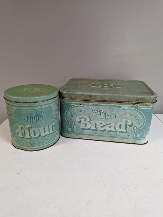 Vintage Tin Bread Box and Tin Etsy