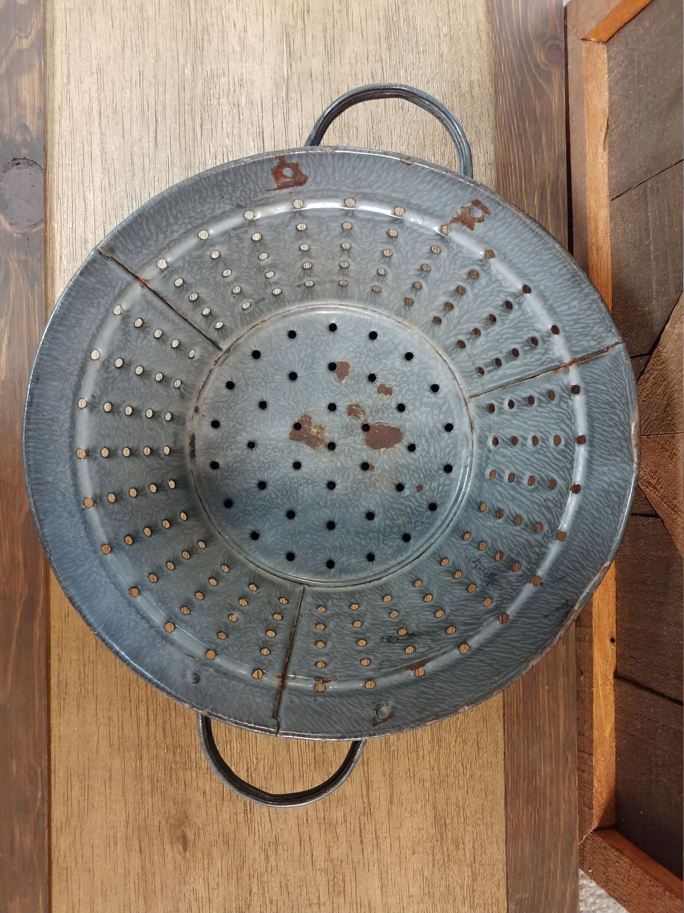 Vintage Graniteware Colander / Strainer Etsy España