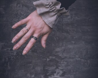 The Calligrapher ; Romantic Linen Cuff ; Cottagecore Accessory ; Witchy Bracelet for Cosplay