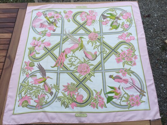Square scarf Hermes vintage Caribbean style silk