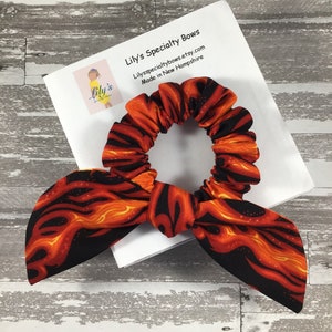 Flame Scrunchie, Bow Scrunchie, Top Knot Scrunchie, Bunny Ear Scrunchie