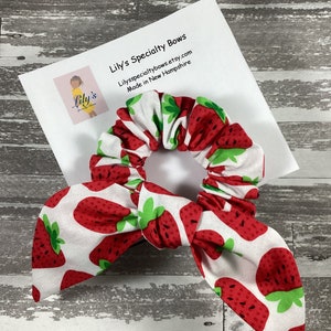 Strawberry Scrunchie, Bow Scrunchie, Top Knot Scrunchie, Bunny Tail Scrunchie