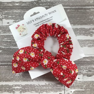 Flower Scrunchie, Bow Scrunchie, Top Knot Scrunchie, Bunny Ear Scrunchie, Red Scrunchie, Daisy Scrunchie