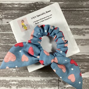 Valentine Scrunchie, Heart Scrunchie, Bow Scrunchie, Top Knot Scrunchie, Bunny Ears Scrunchie