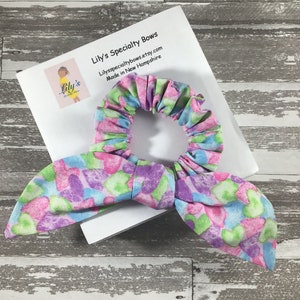 Valentine Scrunchie, Heart Scrunchie, Bow Scrunchie, Top Knot Scrunchie, Bunny Ears Scrunchie