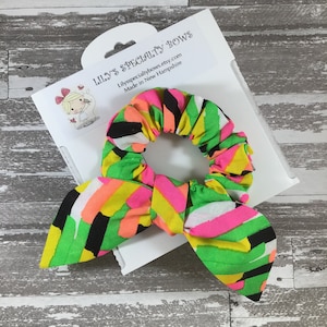 Neon Scrunchie, Bow Scrunchie, Top Knot Scrunchie, Bunny Ear Scrunchie