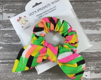Neon Scrunchie, Bow Scrunchie, Top Knot Scrunchie, Bunny Ear Scrunchie