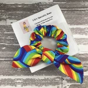 Rainbow Scrunchie, Bow Scrunchie, Top Knot Scrunchie, Bunny Ears Scrunchie